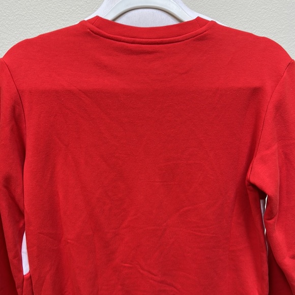 Adidas Red and White Logo Crewneck Sweatshirt Youth Sz Large - Picture 6 of 11